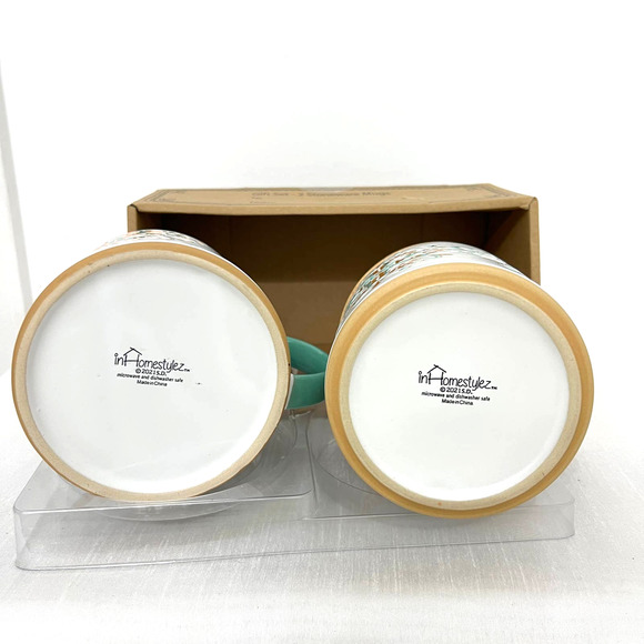 NWT Blue Sky Spectrum Designz terra cotta mug and canister, set of 2. - Picture 7 of 11